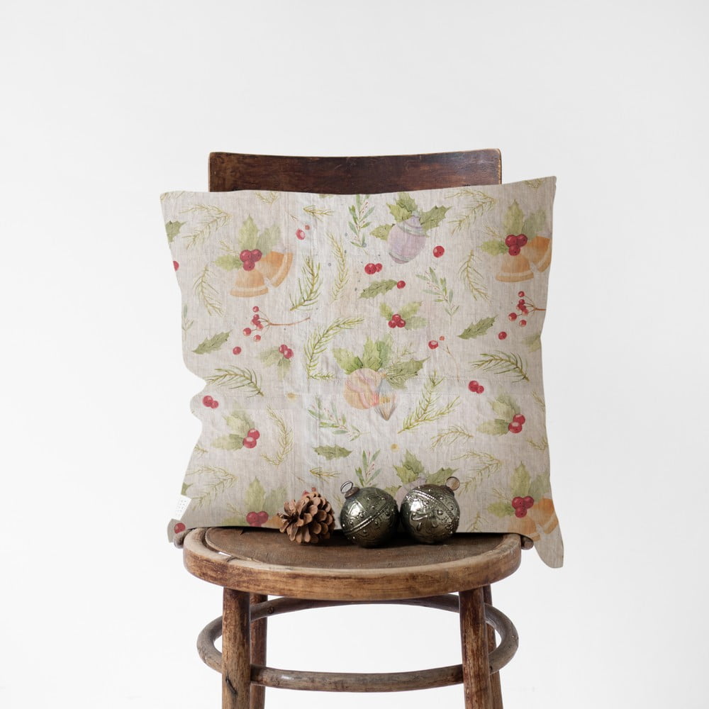 Vánoční lněný povlak na polštář Linen Tales Jingle Bells, 50 x 50 cm Vánoční lněný povlak na polštář Linen Tales Jingle Bells, 50 x 50 cm