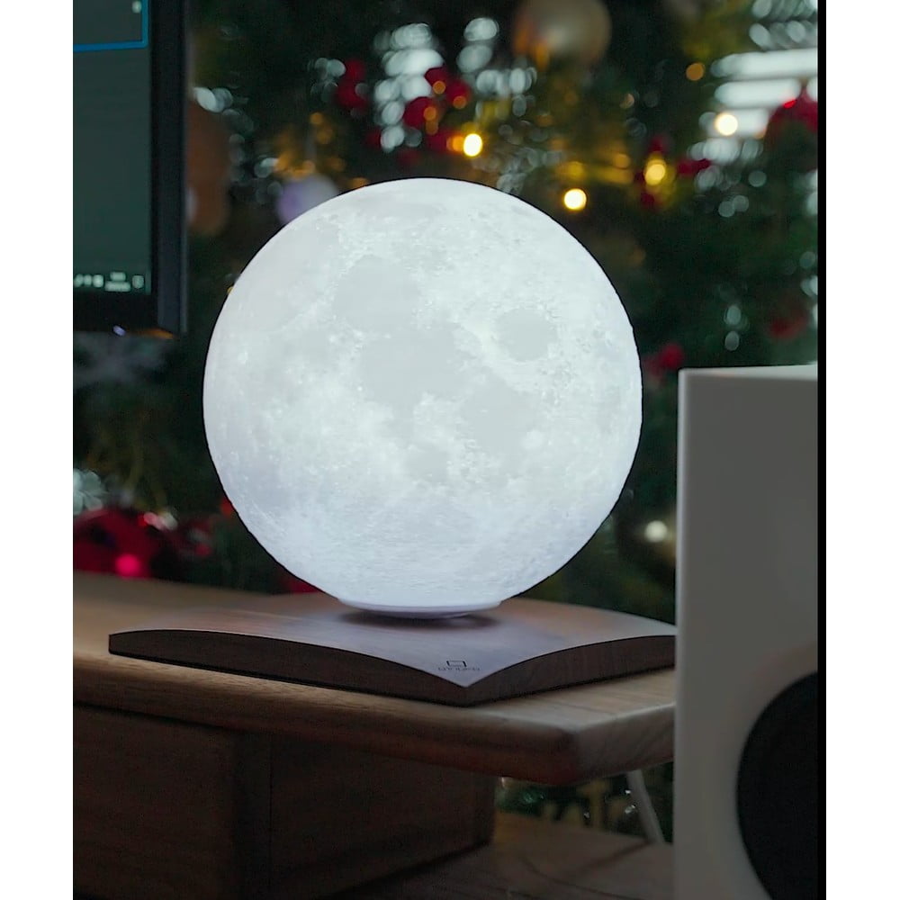 Tmavě hnědá LED stolní lampa z ořechového dřeva (výška 19,5 cm) Smart LunaSpin – Gingko - Obrázek 2