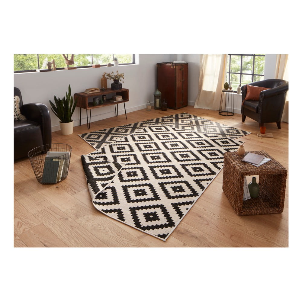 Černo-krémový venkovní koberec NORTHRUGS Malta, 120 x 170 cm - Obrázek 2