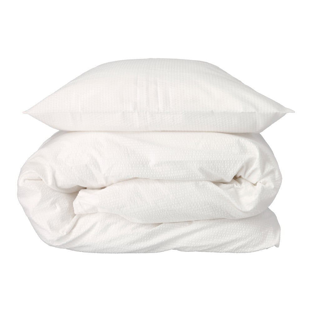 Bílé povlečení z bio bavlny 200×140 cm Wave Optical – Södahl Bílé povlečení z bio bavlny 200×140 cm Wave Optical – Södahl