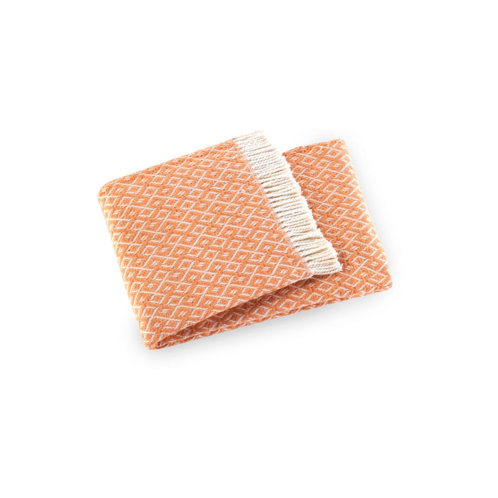 Oranžový pléd s podílem bavlny Euromant Agave, 140 x 180 cm Oranžový pléd s podílem bavlny Euromant Agave, 140 x 180 cm