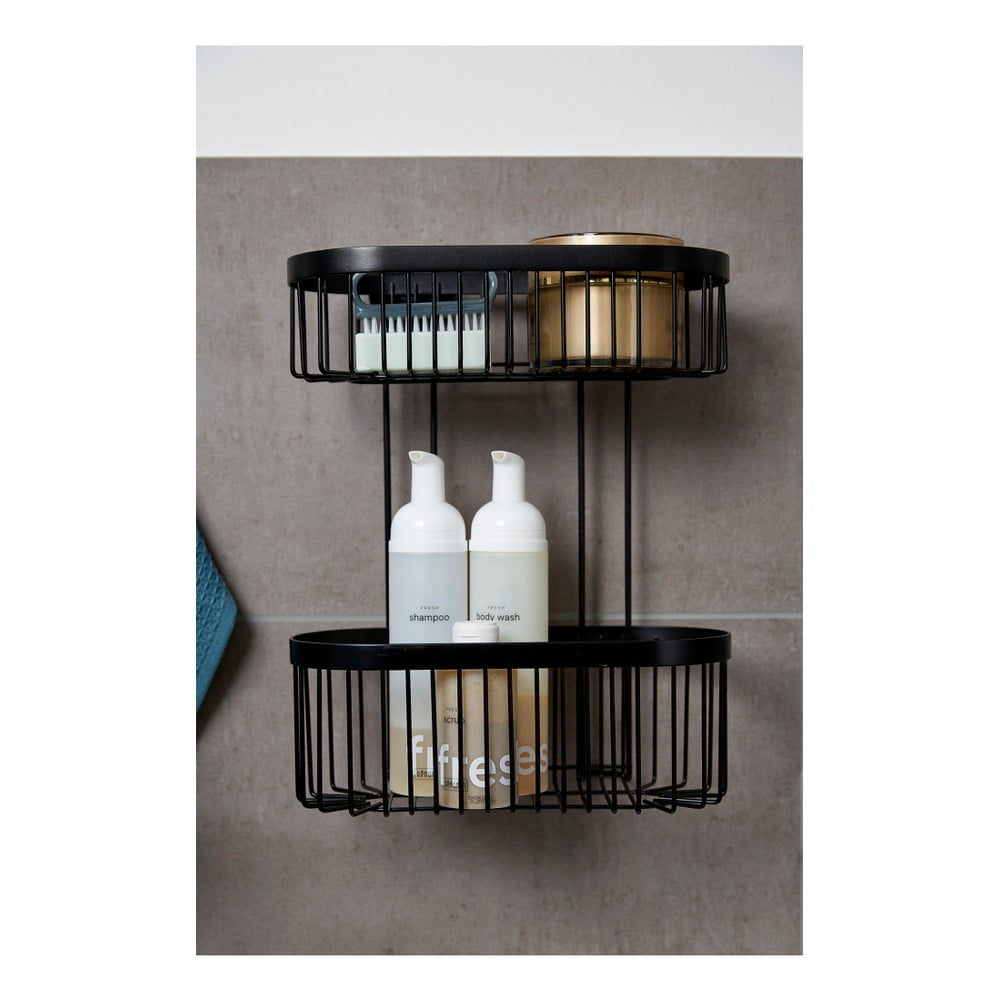 Černý nástěnný košík Wenko Classic Plus 2 Tier - Obrázek 2