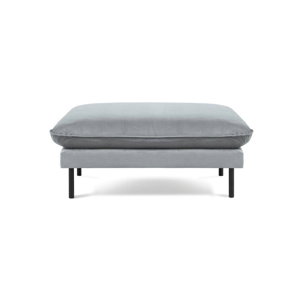 Světle šedá sametová podnožka Cosmopolitan Design Vienna, 100 x 80 cm - Obrázek 2