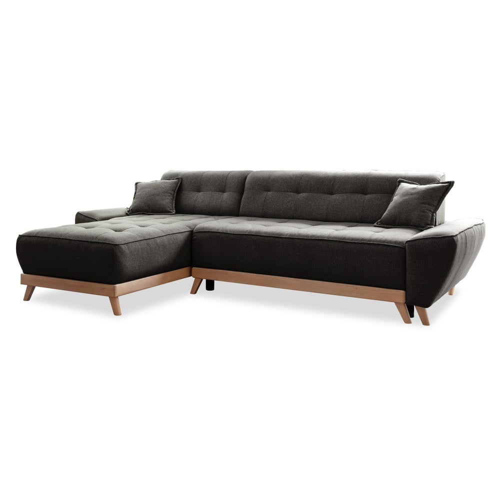 Tmavě šedá rozkládací variabilní rohová pohovka Miuform Dazzling Daisy Tmavě šedá rozkládací variabilní rohová pohovka Miuform Dazzling Daisy