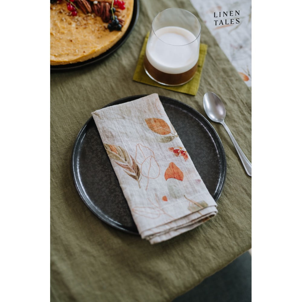 Olivově zelená lněná utěrka Linen Tales, 65 x 45 cm - Obrázek 2