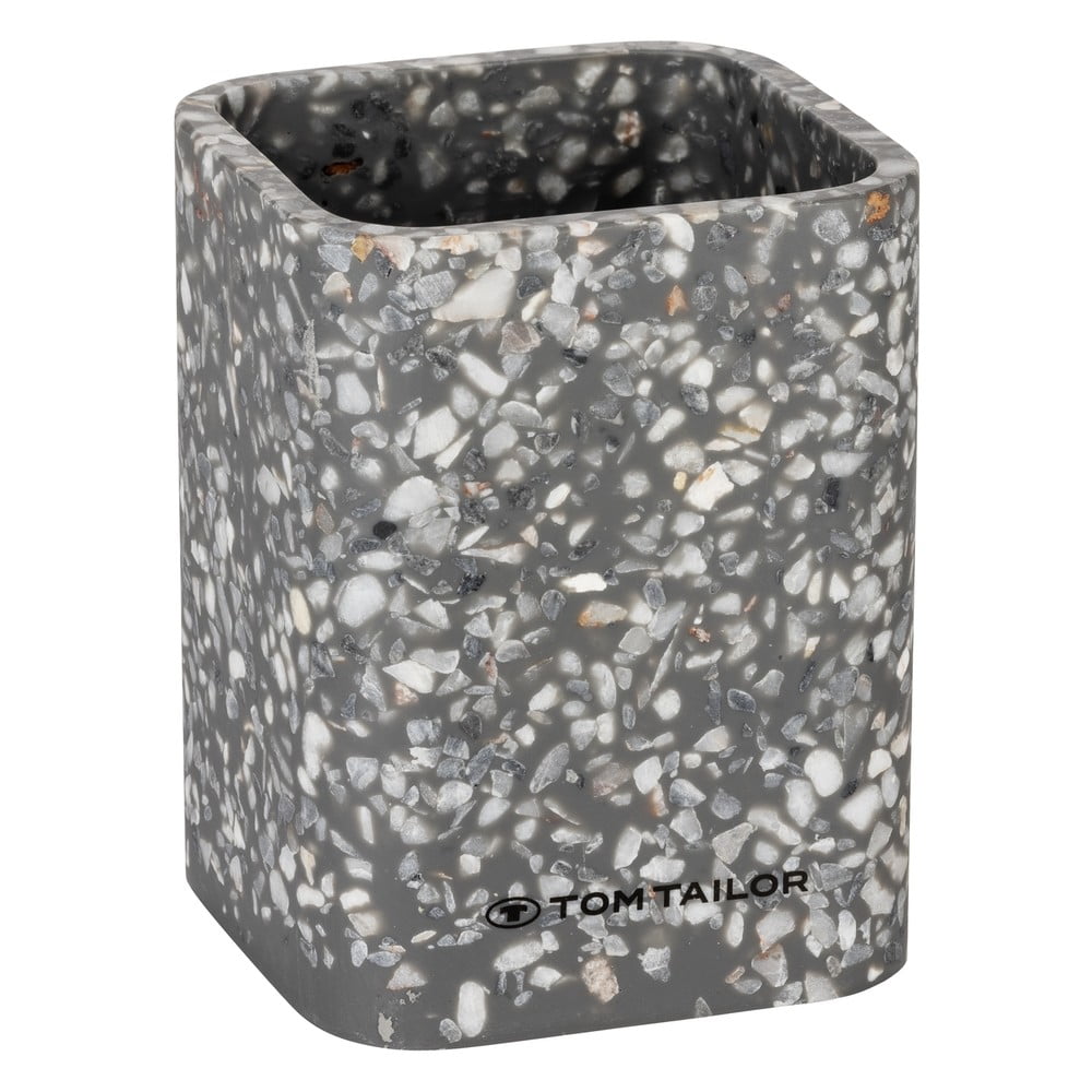 Šedý kelímek na zubní kartáčky z polyresinu Tom Tailor T-Terrazzo – Wenko Šedý kelímek na zubní kartáčky z polyresinu Tom Tailor T-Terrazzo – Wenko
