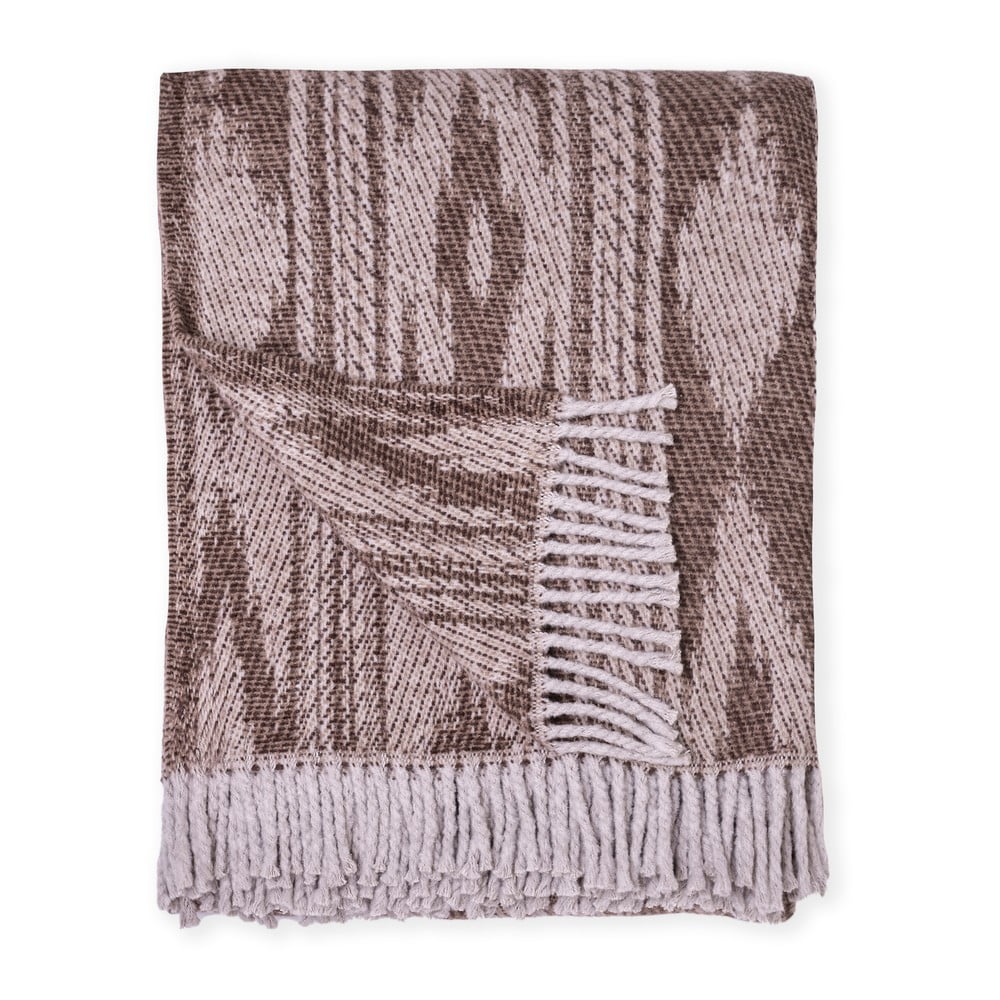 Hnědý pléd s podílem bavlny Euromant Zanzibar, 140 x 180 cm Hnědý pléd s podílem bavlny Euromant Zanzibar, 140 x 180 cm