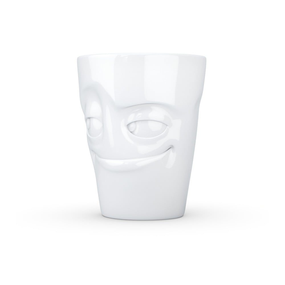 Bílý šibalský porcelánový hrnek s ouškem 58products - Obrázek 2