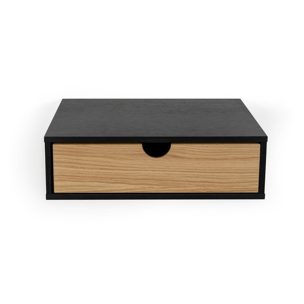 Černý nástěnný noční stolek Woodman Farsta Černý nástěnný noční stolek Woodman Farsta