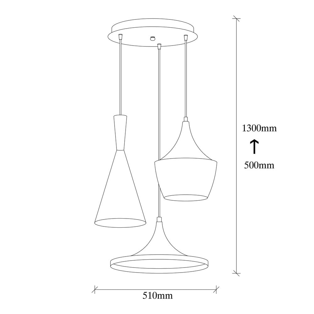 Černé závěsné svítidlo pro 3 žárovky Opviq lights Elmas - Obrázek 2