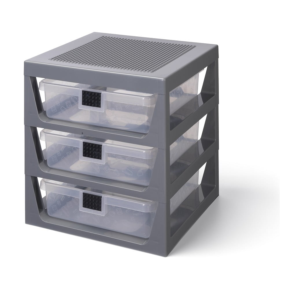 Šedý organizér se 3 zásuvkami LEGO® Storage Šedý organizér se 3 zásuvkami LEGO® Storage