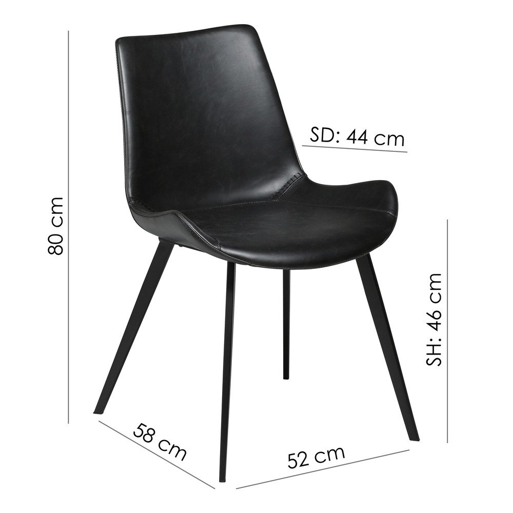 Černá jídelní židle z imitace kůže DAN–FORM Denmark Hype - Obrázek 2