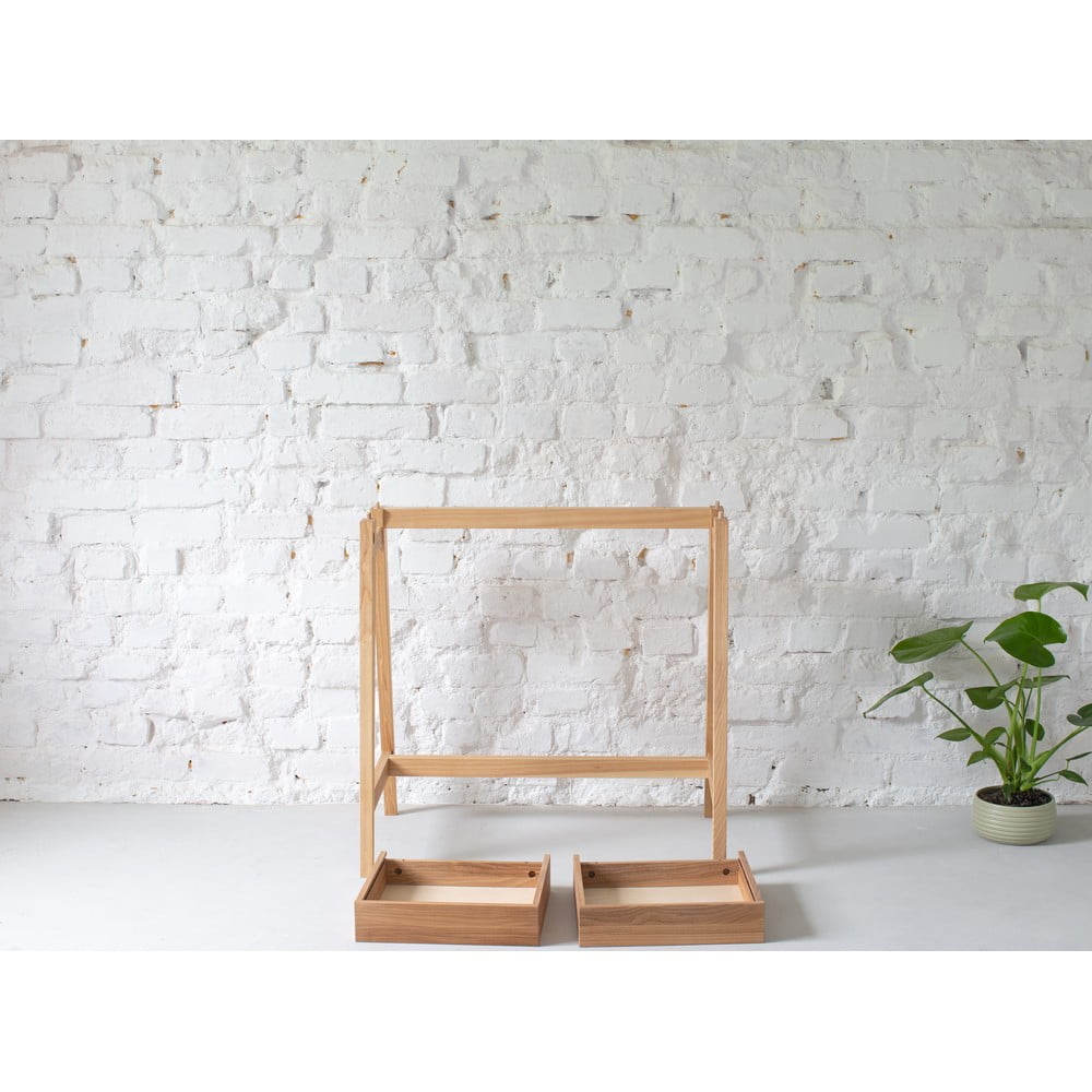 Bílý psací stůl s podnožím z jasanového dřeva Ragaba Luka, délka 85 cm - Obrázek 2