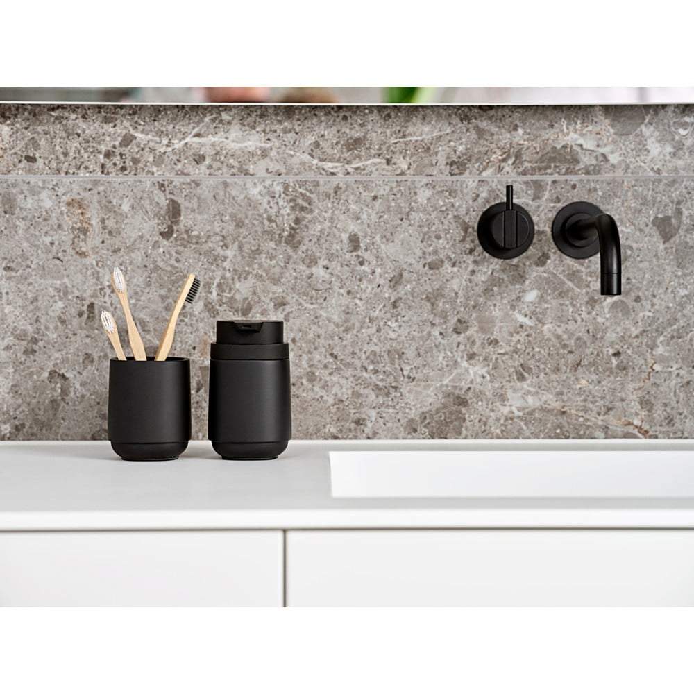 Černý betonový kelímek na zubní kartáčky Time – Zone - Obrázek 2