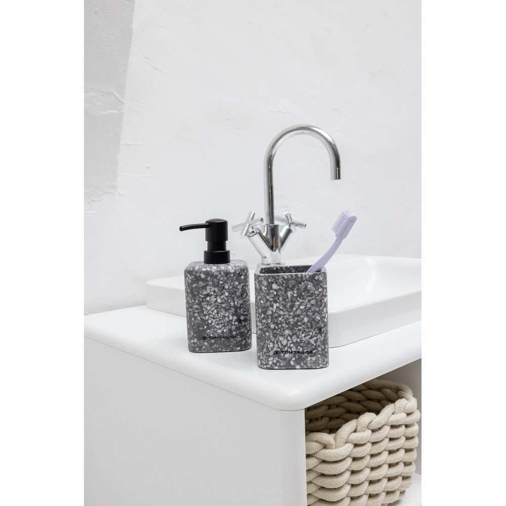 Šedý kelímek na zubní kartáčky z polyresinu Tom Tailor T-Terrazzo – Wenko - Obrázek 2
