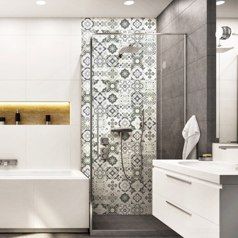 Sada 30 nástěnných samolepek Ambiance Oslo, 10 x 10 cm Sada 30 nástěnných samolepek Ambiance Oslo, 10 x 10 cm