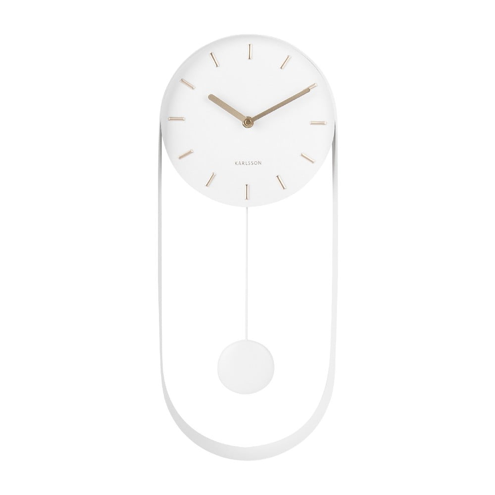 Bílé kyvadlové nástěnné hodiny Karlsson Charm - Obrázek 2