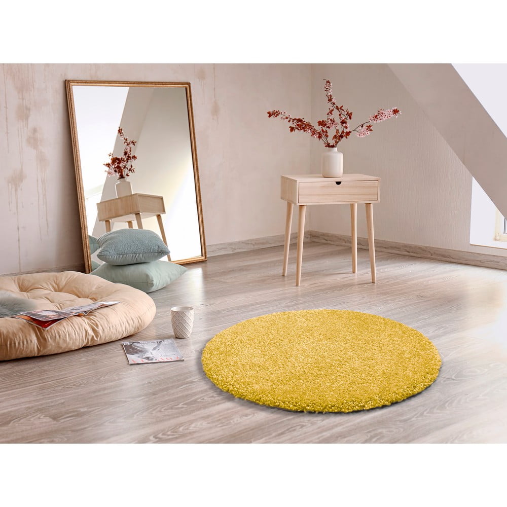 Žlutý koberec Universal Aqua Liso, ø 100 cm - Obrázek 2