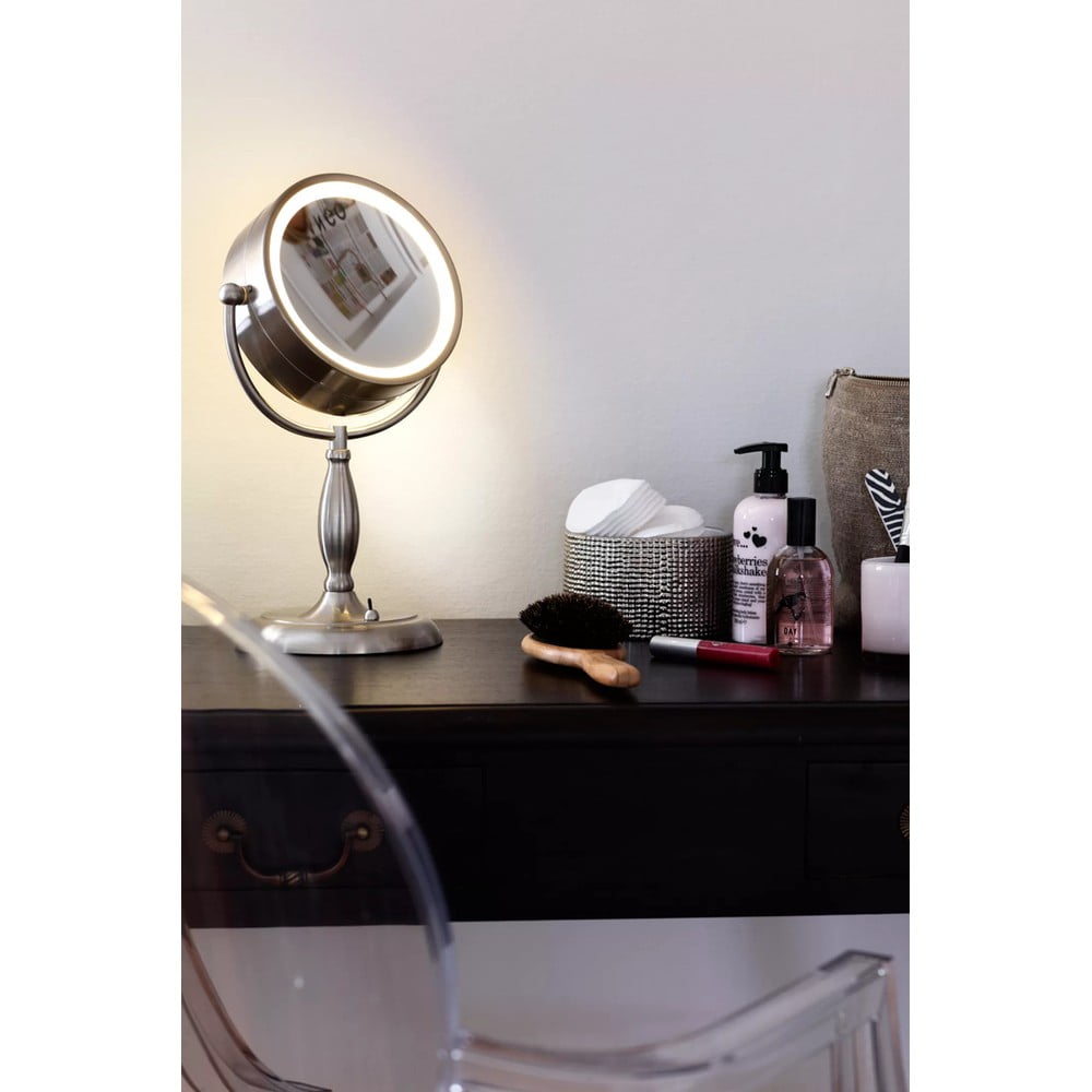 Stolní zrcadlo s osvětlením ve stříbrné barvě Markslöjd Face, ø 16,2 cm - Obrázek 2