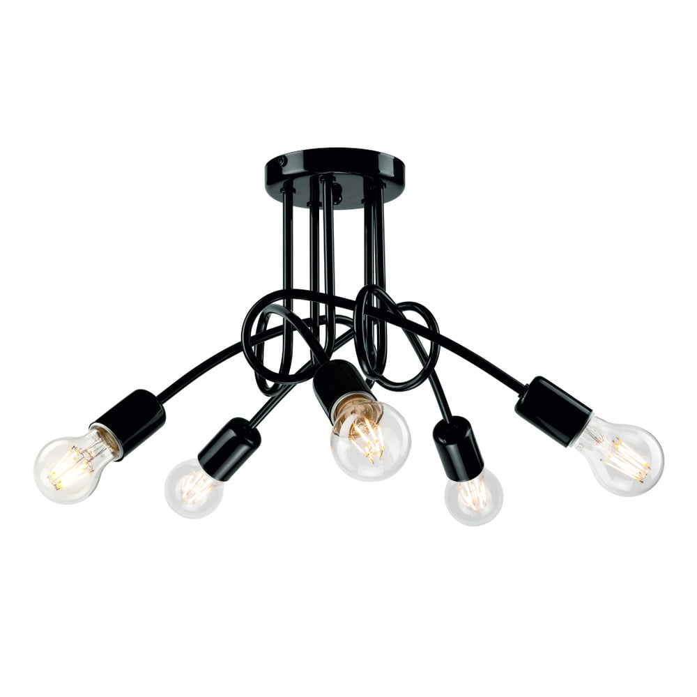 Černé stropní svítidlo bez stínidla 46×46 cm Camilla – LAMKUR Černé stropní svítidlo bez stínidla 46×46 cm Camilla – LAMKUR