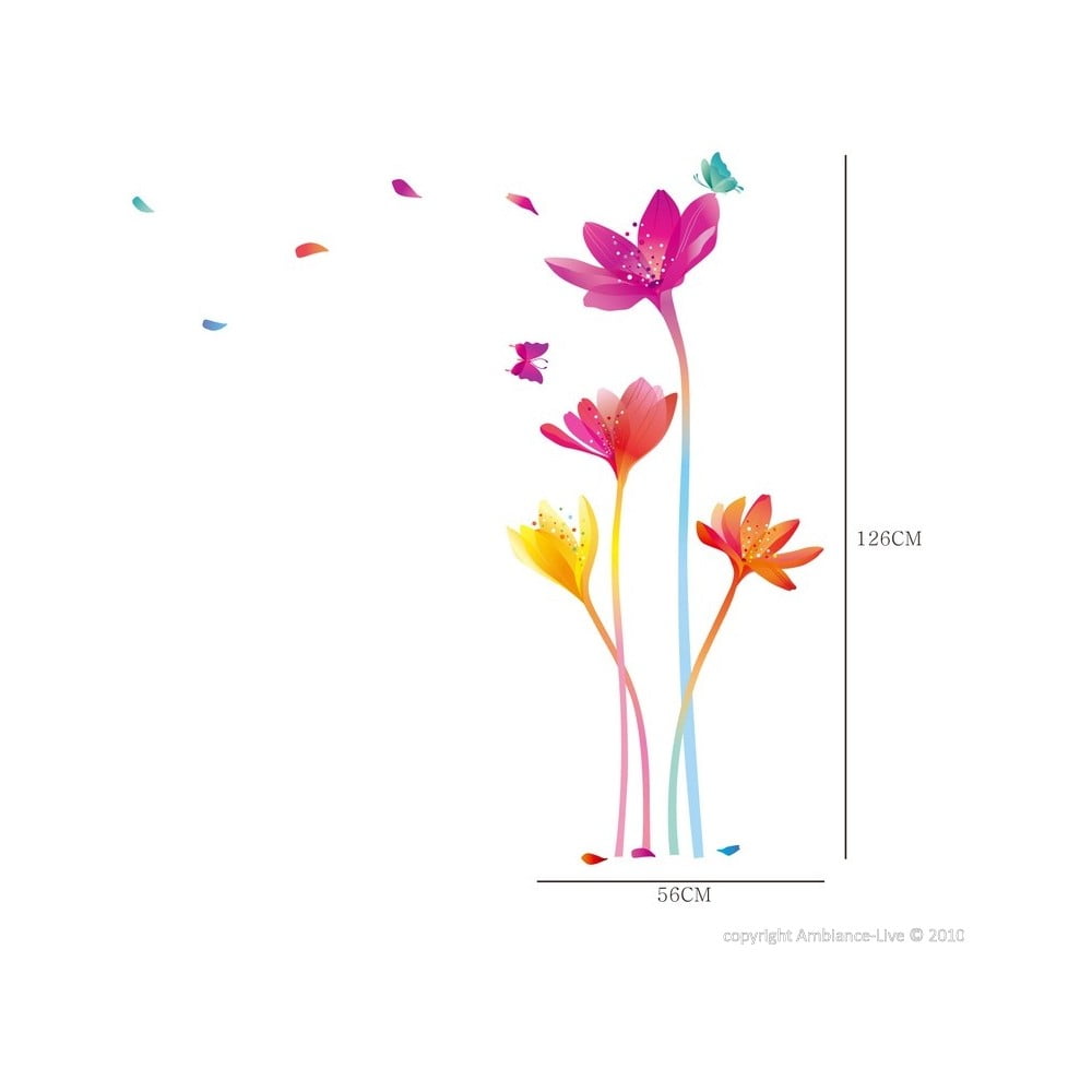 Sada samolepek Ambiance Rainbow Flowers - Obrázek 2