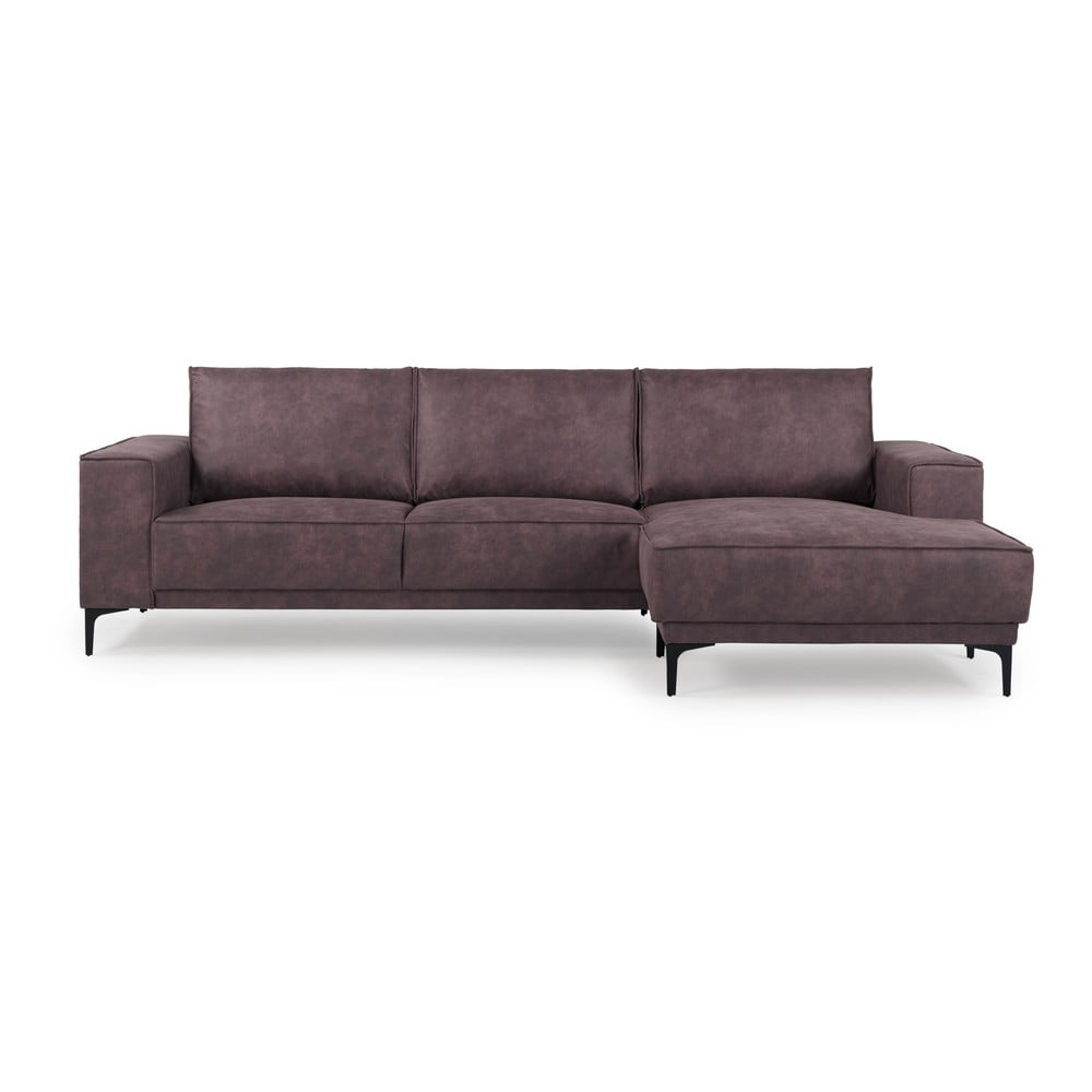 Tmavě hnědá rohová pohovka z imitace kůže (pravý roh) Copenhagen – Scandic Tmavě hnědá rohová pohovka z imitace kůže (pravý roh) Copenhagen – Scandic