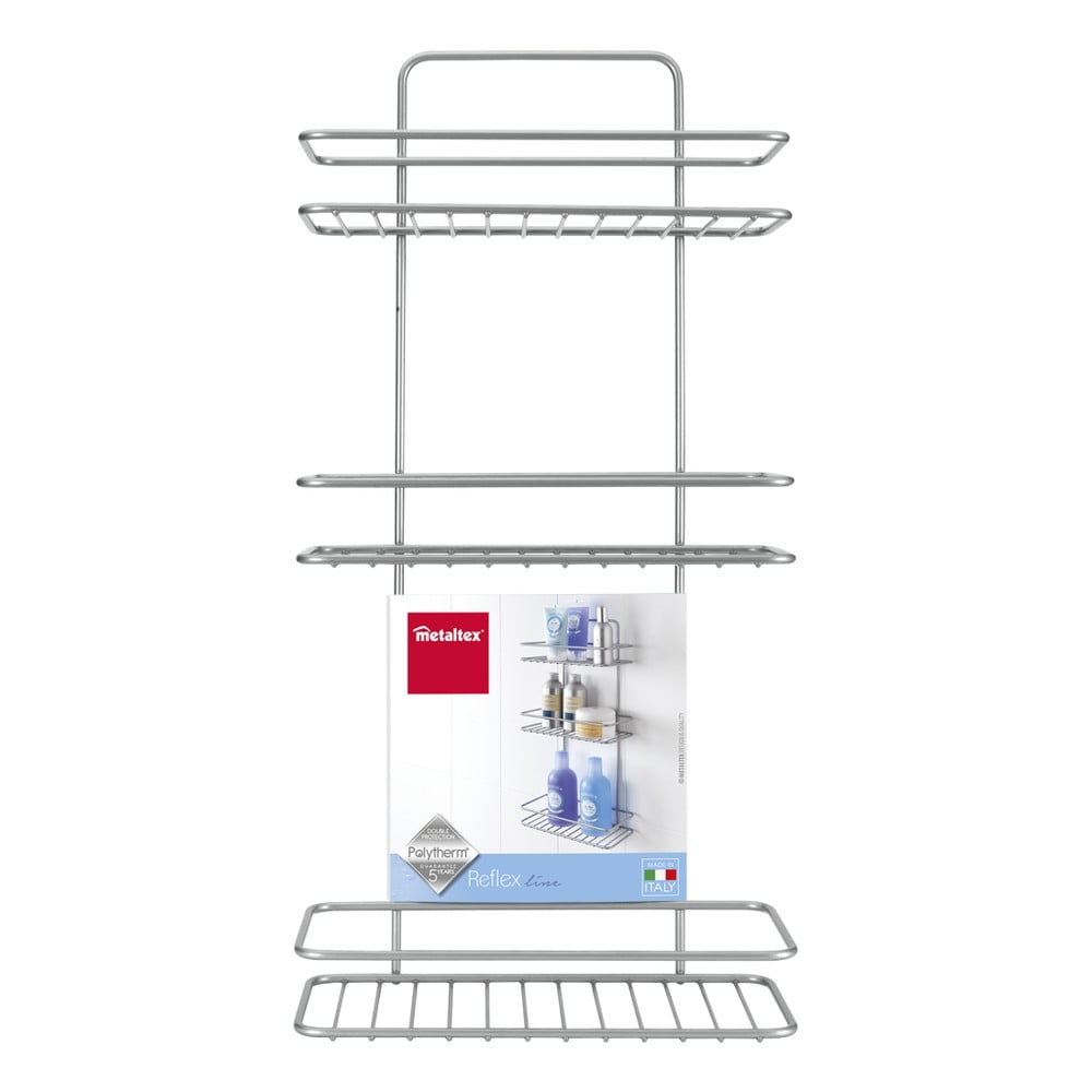 Nástěnná koupelnová polička se třemi patry Metaltex Ref - Obrázek 2