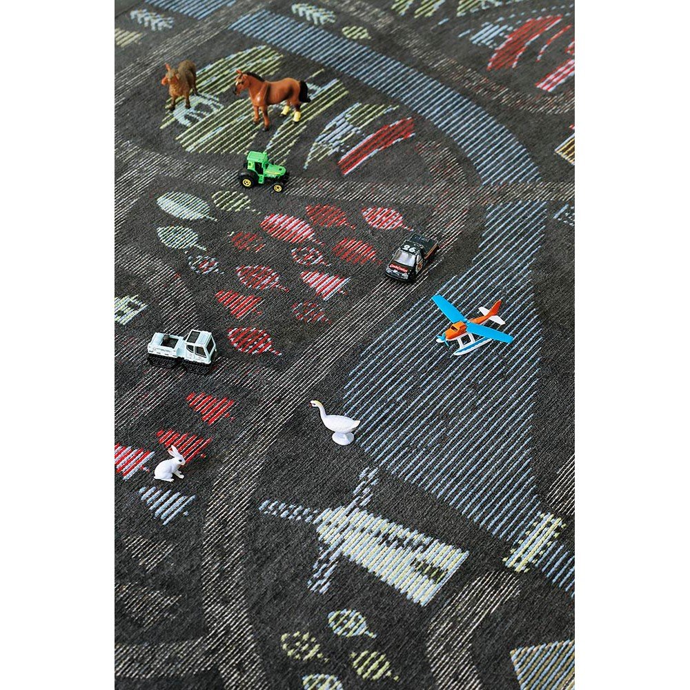 Černý oboustranný dětský koberec Narma Ülejõe, 140 x 200 cm - Obrázek 2