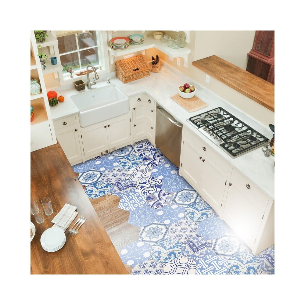 Sada 10 voděodolných samolepek na podlahu Ambiance Ursulina, 20 x 18 cm Sada 10 voděodolných samolepek na podlahu Ambiance Ursulina, 20 x 18 cm