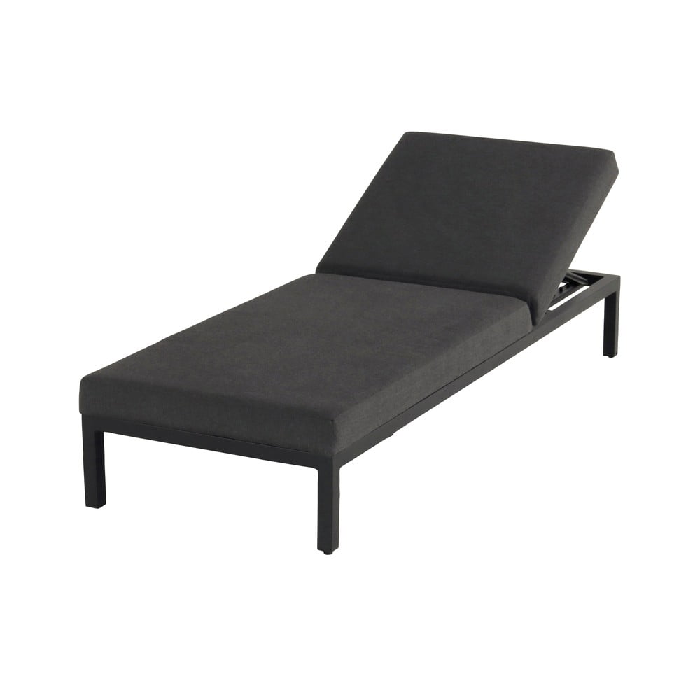 Černé polstrované zahradní lehátko Eva – Hartman Černé polstrované zahradní lehátko Eva – Hartman