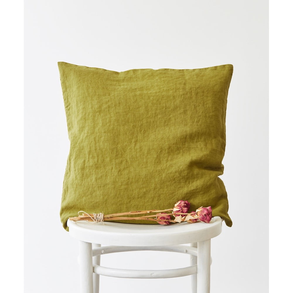 Lněný povlak na polštář 50×50 cm Moss Green – Linen Tales Lněný povlak na polštář 50×50 cm Moss Green – Linen Tales