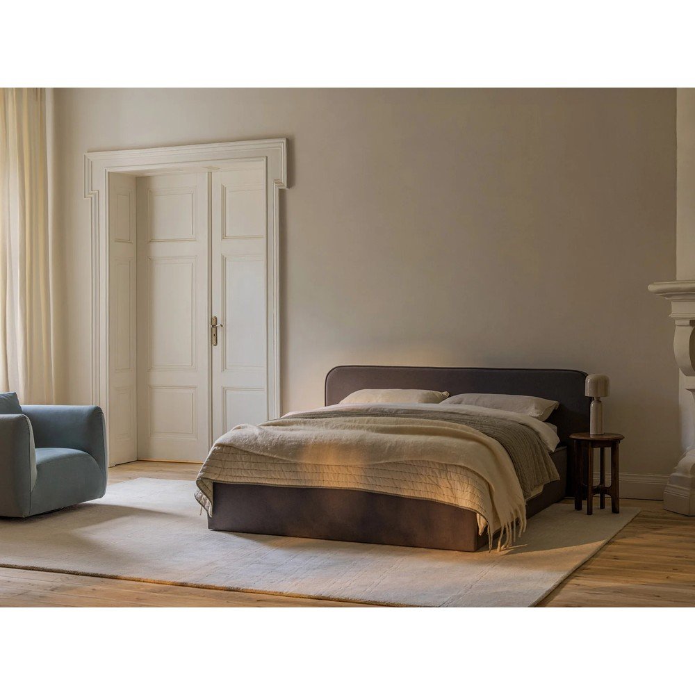 Černá čalouněná dvoulůžková postel s úložným prostorem s roštem 200x200 cm Elizabeth – Micadoni - Obrázek 2