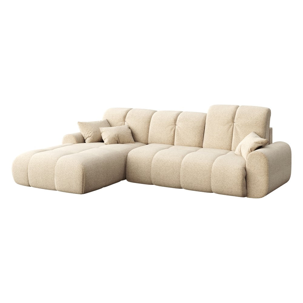 Béžová rozkládací rohová pohovka Devichy Tous, levý roh - Obrázek 2