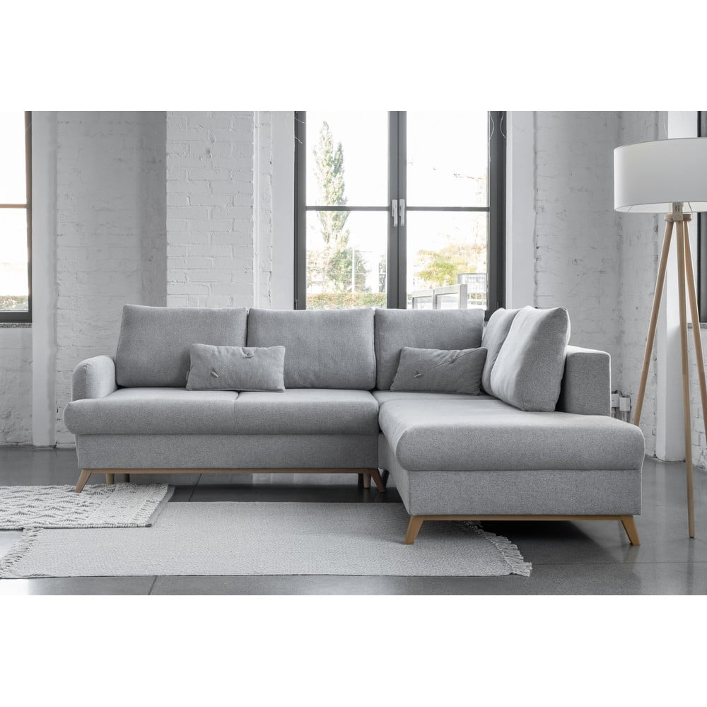 Světle šedá rozkládací rohová pohovka Miuform Scandic Lagom L, pravý roh - Obrázek 2