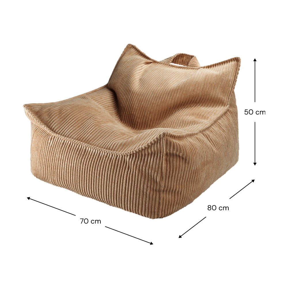 Hnědý manšestrový dětský sedací vak Chair – Wigiwama - Obrázek 2