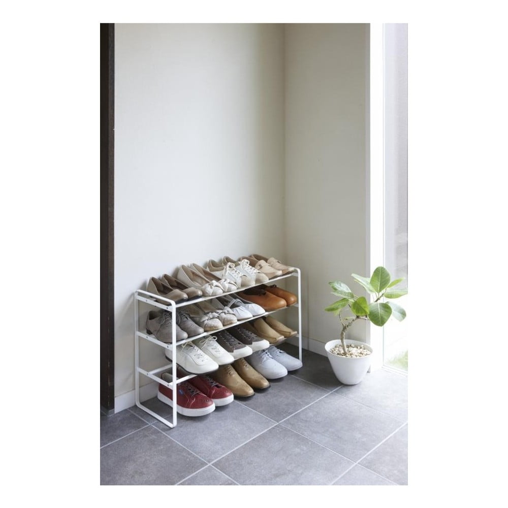 Bílá nastavitelná police na boty s 3 patry YAMAZAKI Maebashi - Obrázek 2