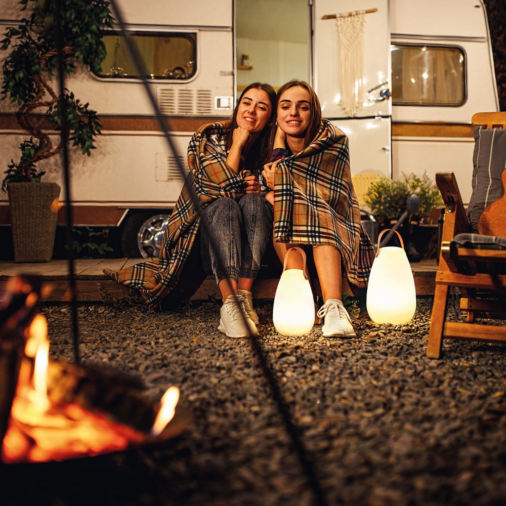 Bílo-hnědá LED stolní lampa (výška 20 cm) Ruby – Fischer & Honsel - Obrázek 2