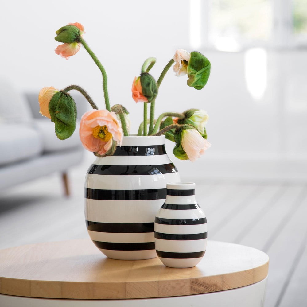 Černo-bílá kameninová váza Kähler Design Omaggio, výška 20 cm - Obrázek 2