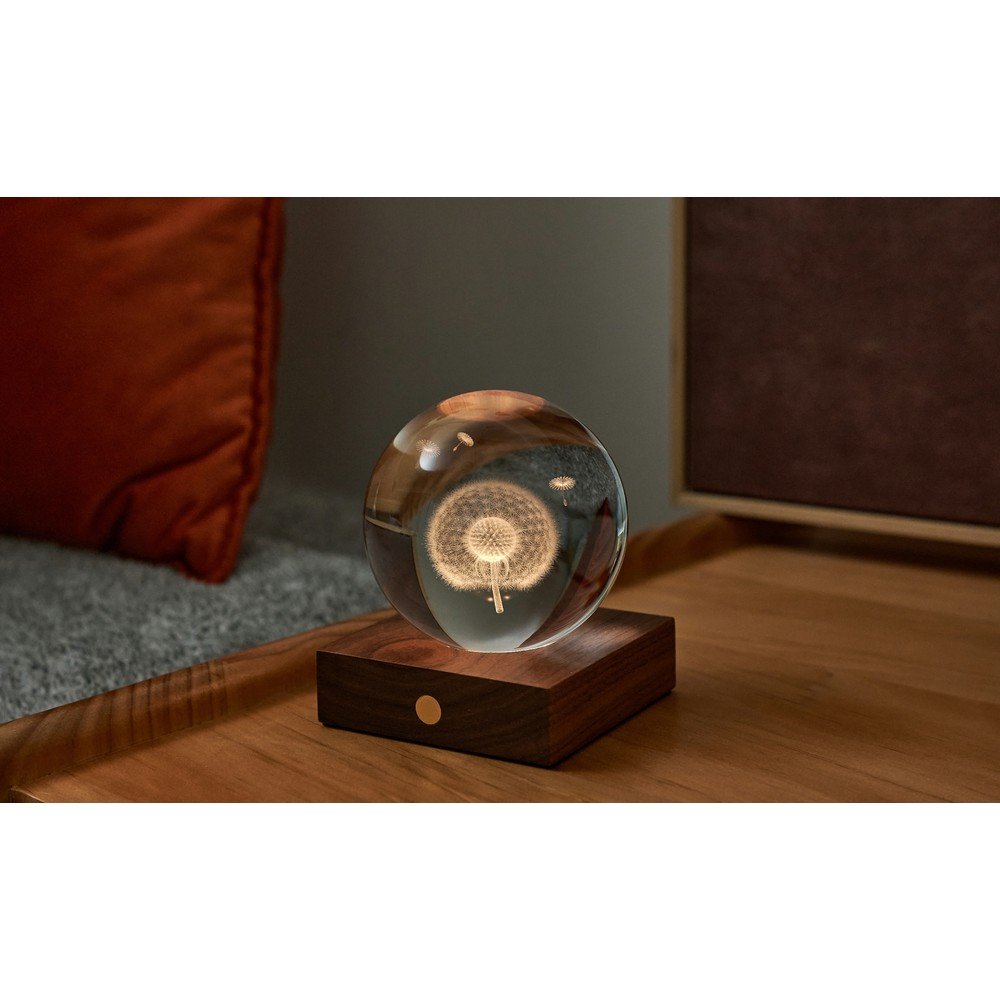 Tmavě hnědá stmívatelná stolní lampa se skleněným stínidlem (výška 12 cm) Amber – Gingko - Obrázek 2