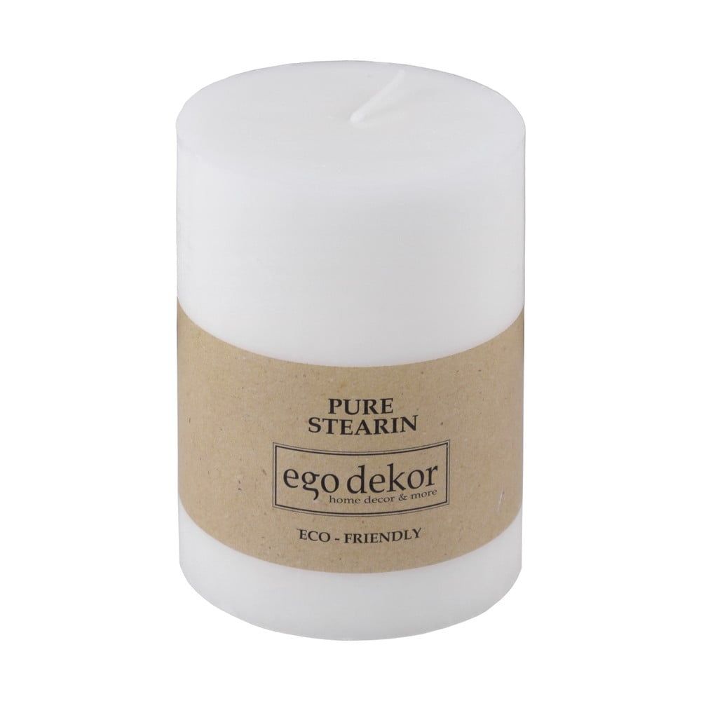 Bílá svíčka Eco candles by Ego dekor Friendly, doba hoření 37 h Bílá svíčka Eco candles by Ego dekor Friendly, doba hoření 37 h