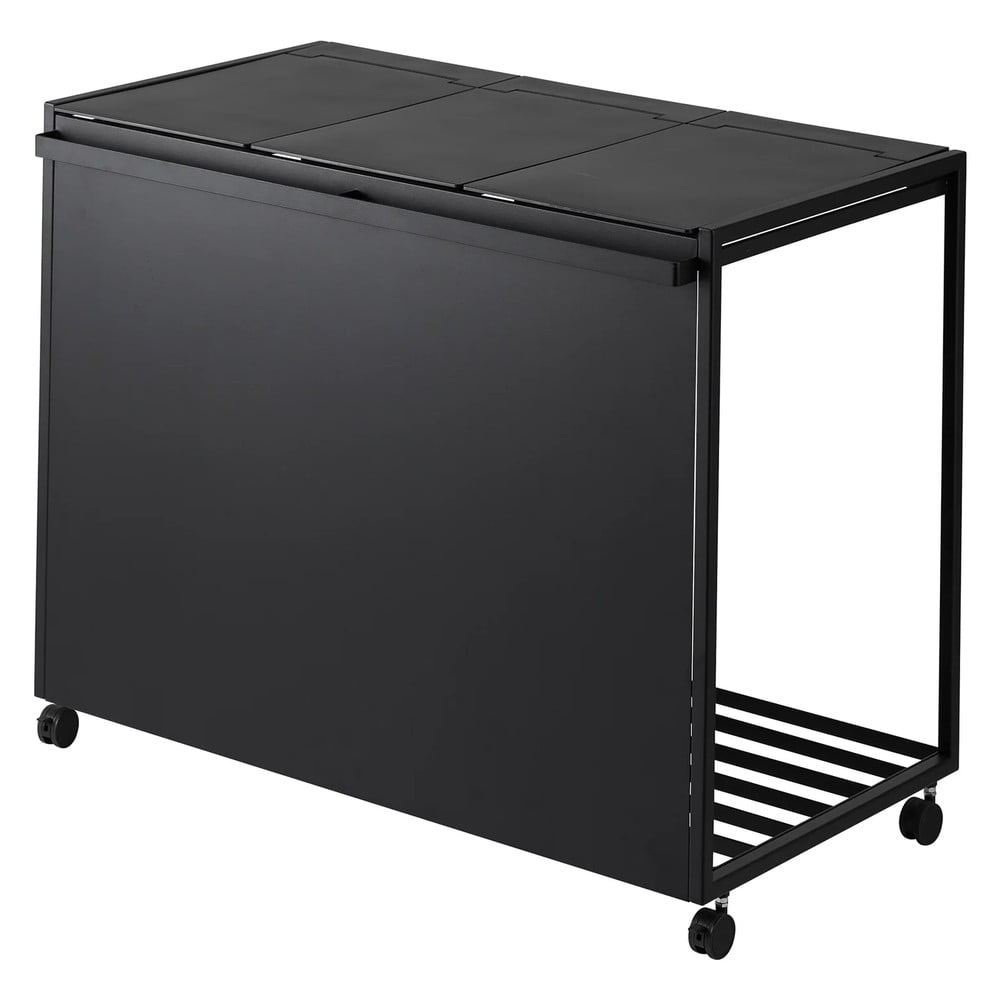 Černý kovový odpadkový koš na tříděný odpad Tower – YAMAZAKI Černý kovový odpadkový koš na tříděný odpad Tower – YAMAZAKI