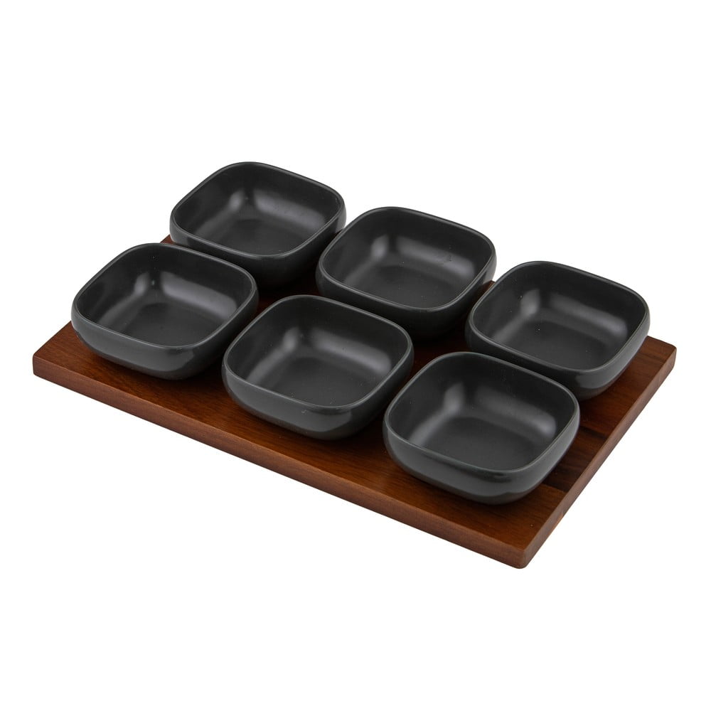 Antracitová porcelánová servírovací sada 6 ks Essentials – Ladelle Antracitová porcelánová servírovací sada 6 ks Essentials – Ladelle