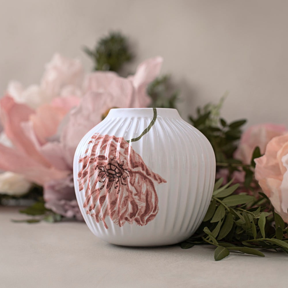 Bílá porcelánová váza Kähler Design Poppy, výška 13 cm - Obrázek 2