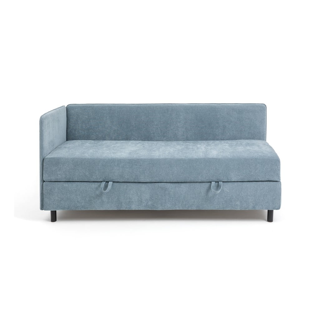 Modrá čalouněná jednolůžková postel s úložným prostorem s matrací 90x200 cm Avela – Bonami Selection - Obrázek 2