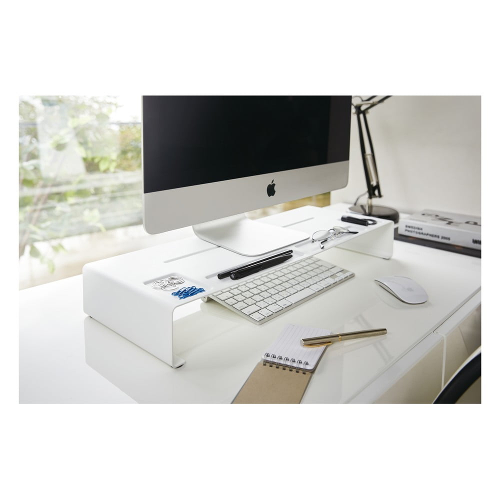 Bílá police pod monitor YAMAZAKI Tower - Obrázek 2