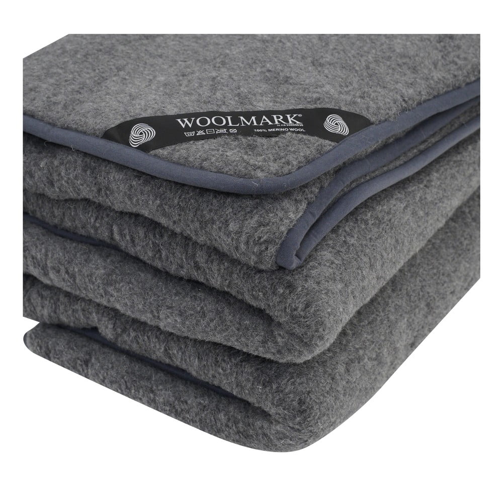 Šedý vlněný přehoz 200x240 cm – Native Natural - Obrázek 2