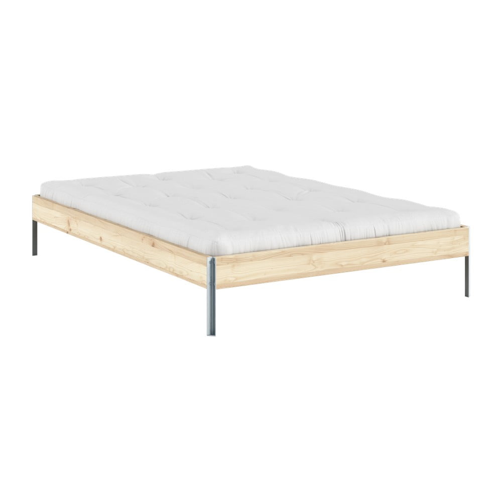 Dvoulůžková postel z borovicového dřeva s roštem v přírodní barvě 140x200 cm Core – Karup Design - Obrázek 2