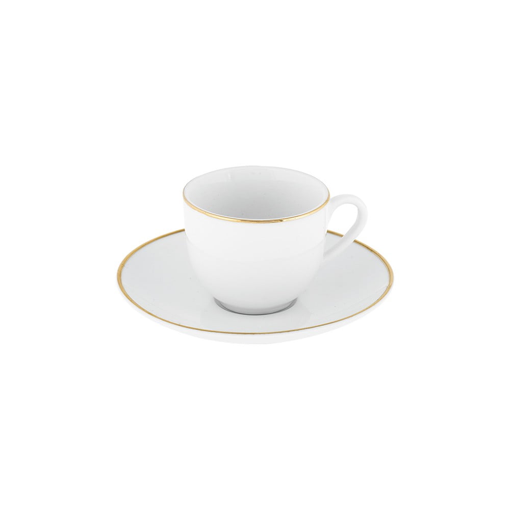 Bílé porcelánové šálky v sadě 6 ks 100 ml Gold Chic – Villa Altachiara - Obrázek 2