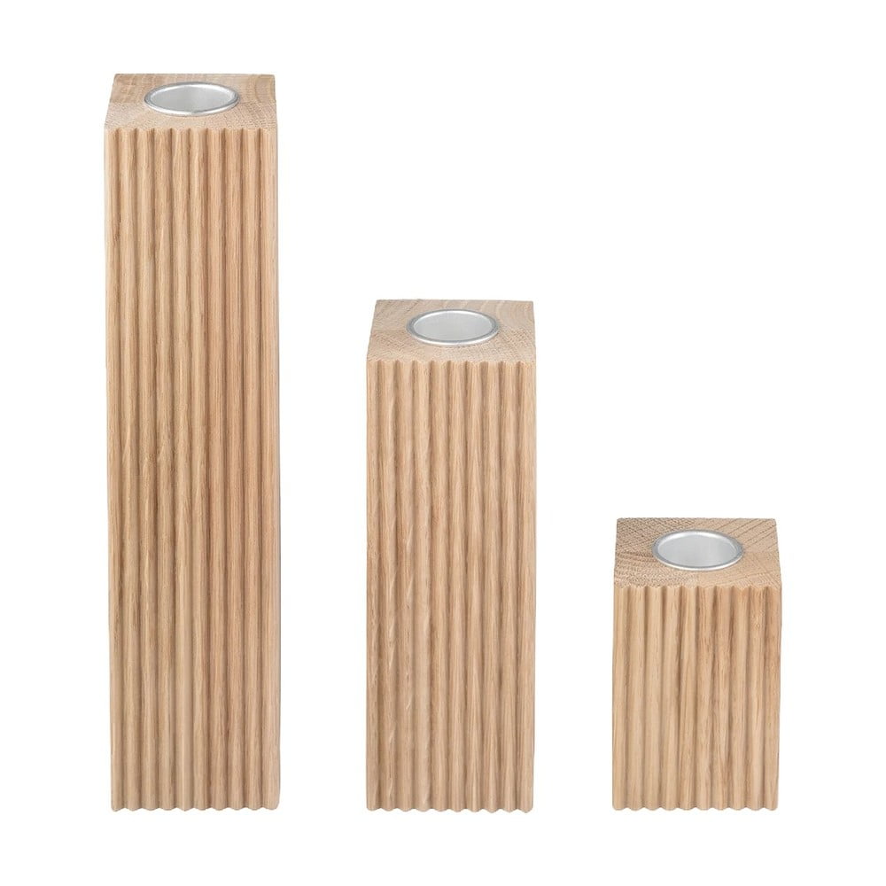 Dřevěné svícny v sadě 3 ks Dreva – Blomus Dřevěné svícny v sadě 3 ks Dreva – Blomus