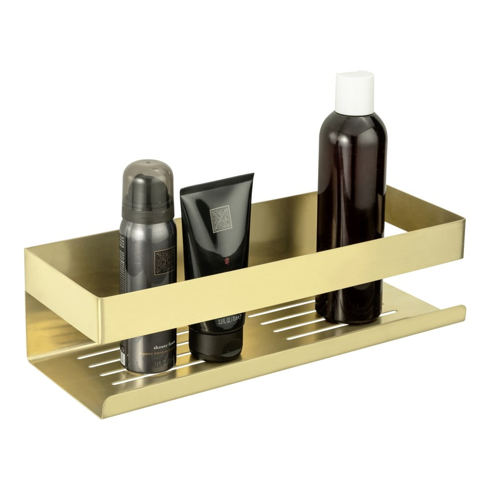 Samodržící koupelnová polička z nerezové oceli ve zlaté barvě Genova – Wenko - Obrázek 2